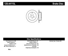 StopTech StopTech 03-08 Pontiac Vibe / 05-09 Scion tC / 03-06 Toyota Matrix Rear Left Drilled Rotor for Toyota Celica T230