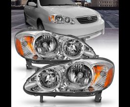 Anzo 2005-2008 Toyota Corolla Crystal Headlight Chrome Amber for Toyota Corolla E120