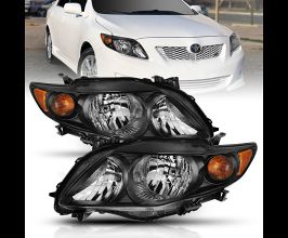 Anzo 2009-2010 Toyota Corolla Crystal Headlight Black Amber for Toyota Corolla E140