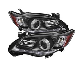 Spyder Toyota Corolla 11-13 Projector Headlights Halogen Model Only - DRL LED Blk PRO-YD-TC11-DRL-BK for Toyota Corolla E140