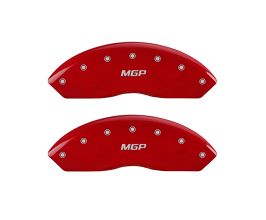 MGP Caliper Covers Front set 2 Caliper Covers Engraved Front Red finish silver ch for Toyota Corolla E140