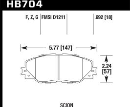 HAWK 06-16 Toyota RAV4 HPS 5.0 Front Brake Pads for Toyota Corolla E140