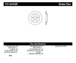 StopTech StopTech SportStop 11-12 Lexus CT200H / 09-10 Pontiac Vibe Slotted & Drilled Right Rear Rotor for Toyota Corolla E170