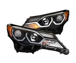 Anzo 2013-2015 Toyota Rav4 Projector Headlights w/ Plank Style Design Black for Toyota RAV4 XA40