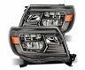 AlphaRex 05-11 Toyota Tacoma LUXX Crystal Headlights Plank Style Alpha Black w/Activation Light/DRL for Toyota Tacoma Base/Pre Runner/X-Runner