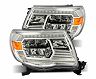 AlphaRex 05-11 Toyota Tacoma LUXX Crystal Headlights Plank Style Chrome w/Activation Light/DRL for Toyota Tacoma Base/Pre Runner/X-Runner