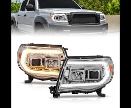Anzo 05-11 Toyota Tacoma Projector Headlights w/Light Bar Switchback Chrome Housing for Toyota Tacoma N200