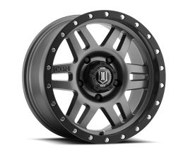 ICON Six Speed 17x8.5 6x5.5 0mm Offset 4.75in BS 108mm Bore Gun Metal Wheel for Toyota Tacoma N200