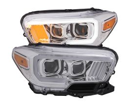 Anzo 2016-2017 Toyota Tacoma Projector Headlights w/ Plank Style Design Chrome w/ Amber for Toyota Tacoma N300