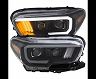 Anzo 2016-2017 Toyota Tacoma Projector Headlights w/ Plank Style Design Black/Amber w/ DRL