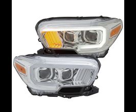 Anzo 2016-2017 Toyota Tacoma Projector Headlights w/ Plank Style Design Chrome/Amber w/ DRL for Toyota Tacoma N300