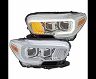 Anzo 2016-2017 Toyota Tacoma Projector Headlights w/ Plank Style Design Chrome/Amber w/ DRL