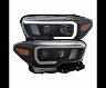 Anzo 2016-2017 Toyota Tacoma Projector Headlights w/ Plank Style Switchback Black w/ Amber w/ DRL