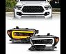 Anzo 16-22 Toyota Tacoma LED Projector Headlights w/ Light Bar Sequential Black Housing w/Initiation
