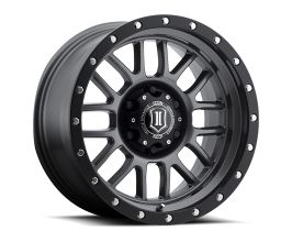 ICON Alpha 17x8.5 6x5.5 0mm Offset 4.75in BS 106.1mm Bore Gun Metal Wheel for Toyota Tacoma N300