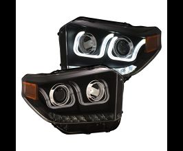 Anzo 14-18 Toyota Tundra w/ LED DRL Projector Headlights w/ U-Bar Switchback Black w/ DRL for Toyota Tundra XK50