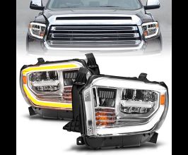 Anzo 2014-2021 Toyota Tundra LED Crystal Headlights w/ Switchback Chrome Housing w/ DRL for Toyota Tundra XK50