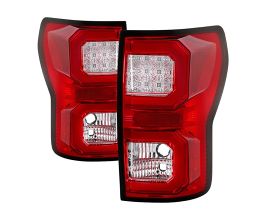 Spyder 07-13 Toyota Tundra V2 Light Bar LED Tail Lights - Red Clear ALT-YD-TTU07V2-LB-RC for Toyota Tundra XK50