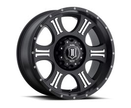 ICON Shield 20x9 5x150 16mm Offset 5.625in BS 110.1mm Bore Satin Black/Machined Wheel for Toyota Tundra XK50