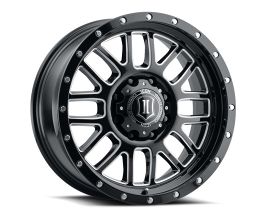 ICON Alpha 20x9 5x150 16mm Offset 5.625in BS Gloss Black Milled Spokes Wheel for Toyota Tundra XK50