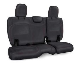 PRP Seats 2018+ Jeep Wrangler JLU/4 Door Rear Bench Cover w/ Cloth Interior - Black w/ Red Stitching for Universal All