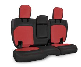 PRP Seats 2018+ Jeep Wrangler JLU/4 door Rear Bench Cover with Leather Interior - Black/Red for Universal All