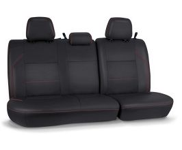 PRP Seats 2016+ Toyota Tacoma Rear Bench Cover Double Cab - Black with Red Stitching for Universal All