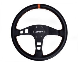 PRP Seats Flat Leather Steering Wheel- Orange for Universal All