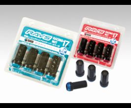RAYS Wheels 17 Hex Racing Nut 12x1.25 (Open End) (Red Seat) - Black (2 Pieces) for Universal All