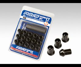 RAYS Wheels 17 Hex Racing Nut Set L35 M12x1.50 - Black (16 Pieces / No Locks) for Universal All