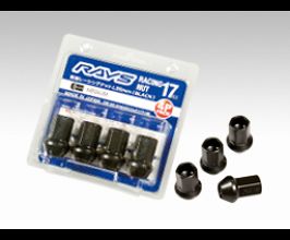 RAYS Wheels 17 Hex Racing Lock Set L35 M12x1.50 - Black (4 Pieces) for Universal All