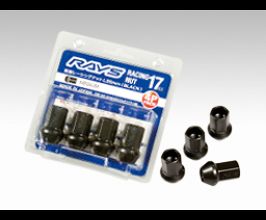 RAYS Wheels 17 Hex Racing Lock Nut Set L35 Medium Type 12x1.25 - Black Chromate (4 Pieces) for Universal All
