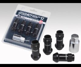 RAYS Wheels 17 Hex Racing Lock Nut Set L48 Long Type 12x1.25 - Black Chromate (4 Pieces) for Universal All