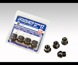 RAYS Wheels 17 Hex Racing Nut Set L25 Short Type 12x1.50 - Black Chromate (4 Pieces) for Universal All