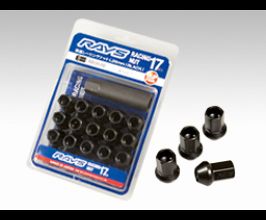 RAYS Wheels 17 Hex Racing Nut Set L35 Medium Type 12x1.25 - Black Chromate (16 Pieces) for Universal All