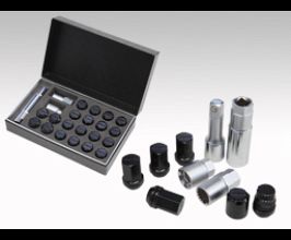 RAYS Wheels M12x1.50 19mm Hex w/ 2 Piece Double Lock Nut Set - Black for Universal All