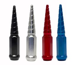 Wheel Mate Twisted Spiked Lug Nuts Set of 24 - Red M14x1.50 for Universal All