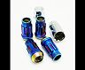 Wheel Mate Muteki SR45R Lug Nut Kit Lock Set 12x1.50 45mm - Burned Blue Neon