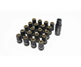 Wheel Mate Muteki HR38 Open End Lug Nuts 12x1.50 Titanium Chrome / Yellow Ring for Universal All