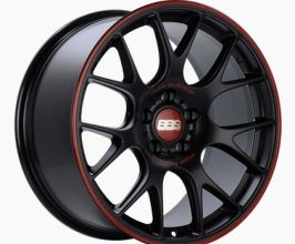BBS CH-R Nurburgring Edition 19x8.5 5x120 ET32 Satin Black/Red Lip Wheel - 82mm PFS/Clip Req. for Universal All