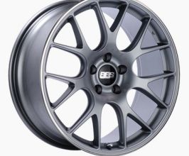 BBS CH-R 19x8.5 5x112 ET48 Satin Titanium Polished Rim Protector Wheel -82mm PFS/Clip Required for Universal All