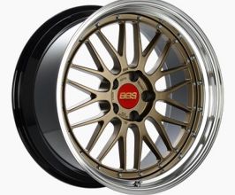 BBS LM 19x9.5 5x120 ET22 Satin Bronze Center/Bright Machined Lip/Blk Barrel Wheel -82mm PFS/Clip Req for Universal All