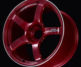 Yokohama Wheel TC4 17x7.0 +42 4-100 Racing Candy Red & Ring Wheel for Universal All