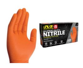 Mechanix Wear SD Orange Nitrile RDT 8 Mil LG - 10 Packs (100 Gloves Ea) for Universal All